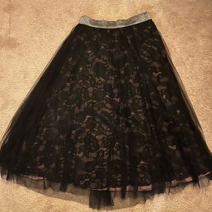 Very lightly worn black lace skirt